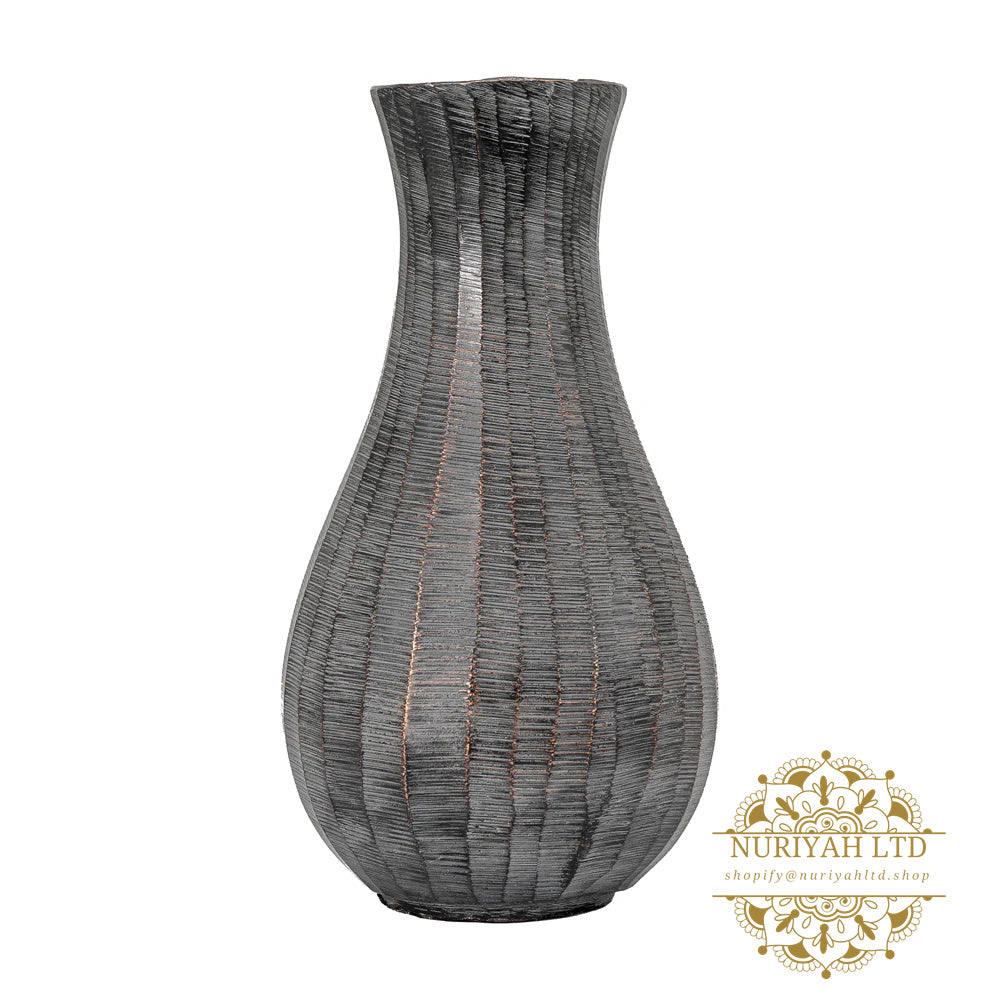 Sinead Medium Fluted Vase - Antique Grey