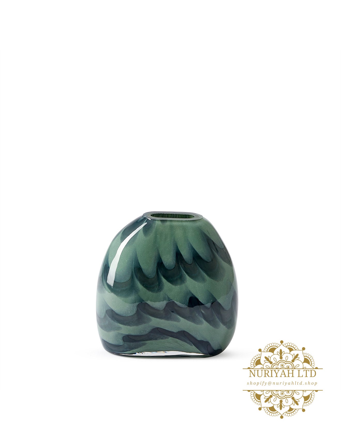 Serenity Scallop Vase Blue/Green 12.8x7x12cm