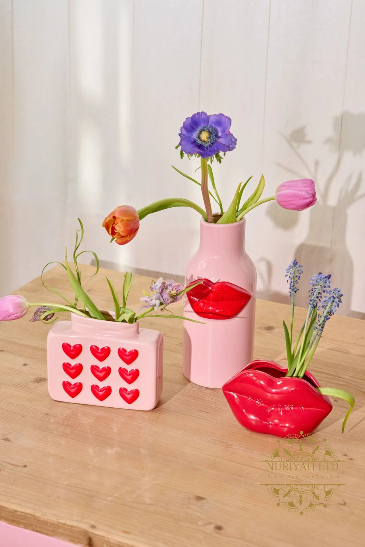 Small Square Ceramic Vase - Pink